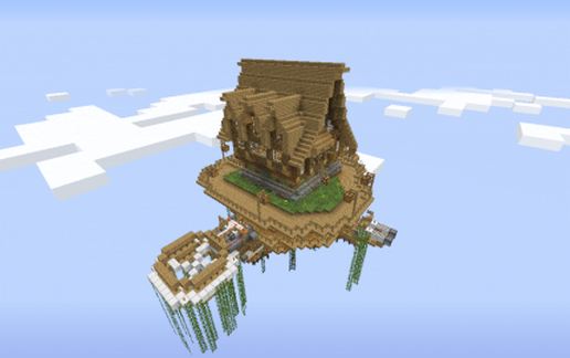 House in a floating island schematic - building