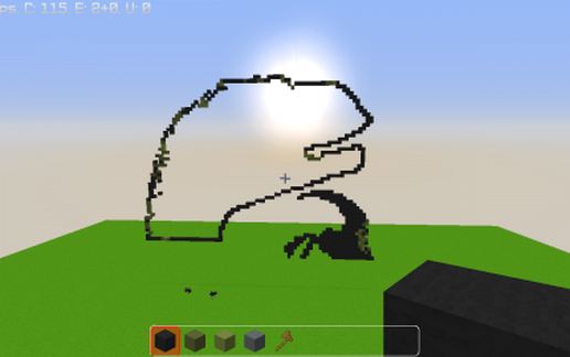 PhilosoRaptor pixel art schematic - building