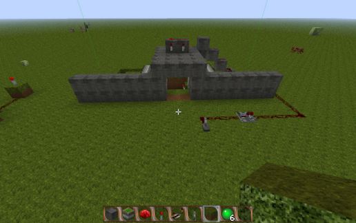redstone hidden double doors schematic - building
