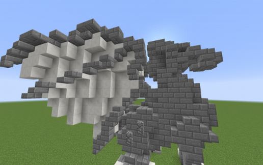 Dragon Statue standing still schematic - building