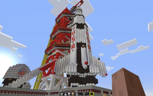 Saturn V with Launch tower schematic - building
