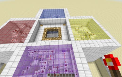 Redstone torch key 4 door system schematic - building