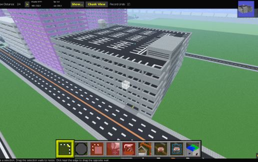 6-story parking lot schematic - building