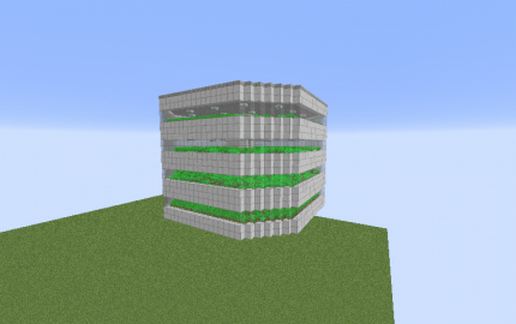 4 Tall Auto Farm with Villagers schematic - building