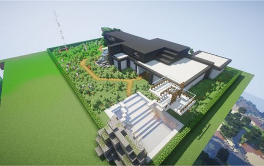Big minecraft modern house schematic - building