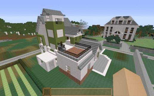 Green and White Modern House