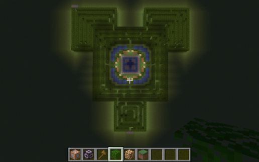 maze with central fountain schematic - building
