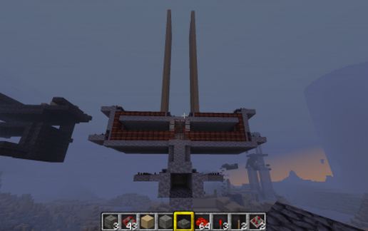 Automatic Redstone 25x8-Shot TNT-Gun schematic - building
