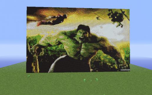 HULK pixel art schematic - building