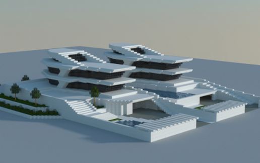Futuristic mansion schematic - building