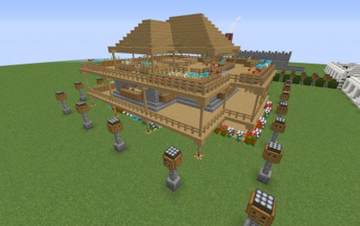 Wooden house with terraces
