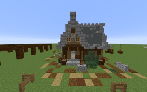 Minecraft medieval house schematic - building