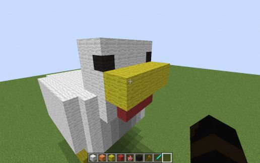 Pixel art chicken schematic - building