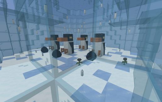 Glass sphere with penguins