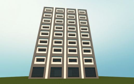 Very plain modern building. schematic - building
