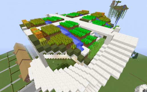 Top of the stack-able tower, Gardens and Farms schematic - building