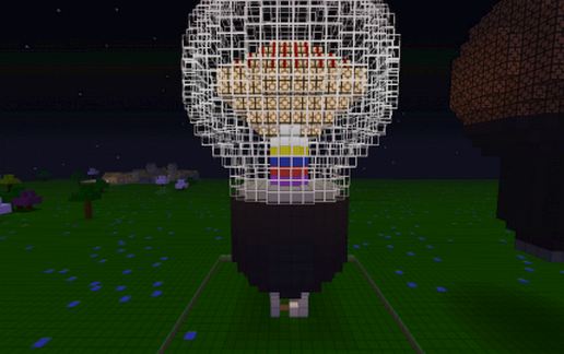 Giant Working Redstone Lightbulb! schematic - building