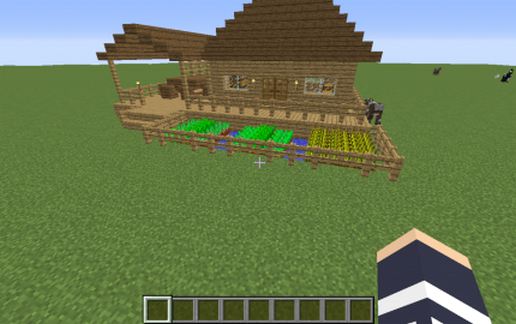 small house with mini farm schematic - building