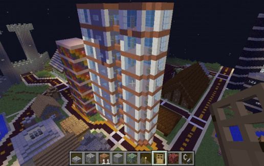 Modern Glass Building schematic - building