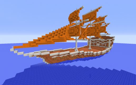Orange Fantasy Ship schematic - building
