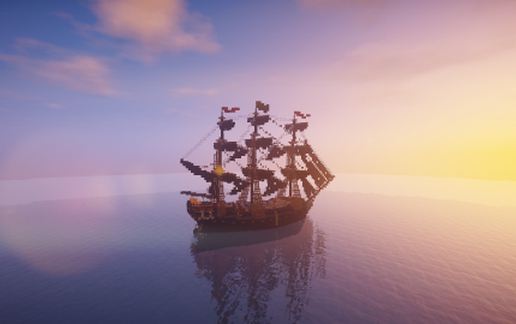 The pirate ship (sails raised) schematic - building
