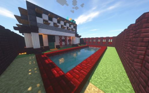 Hell House with pool and plants schematic - building