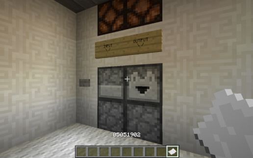Minecraft Safe with alert and sound schematic - building