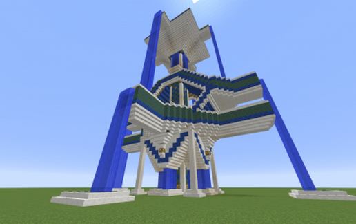 Hourglass shaped water building