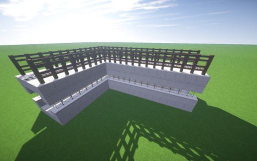 Anti Mob Land Walkway Template (Corner) schematic - building