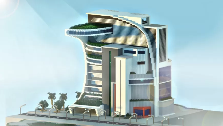 Futuristic Building schematic - building