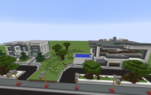 Modern street,5 houses