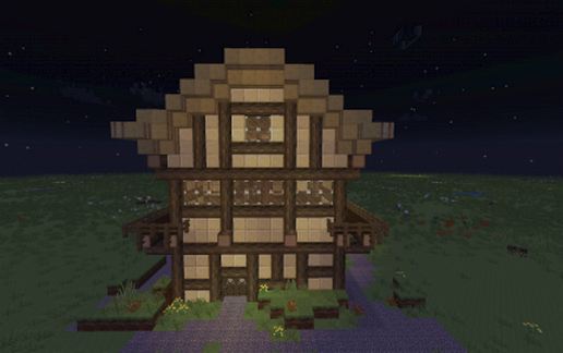thatched house schematic - building