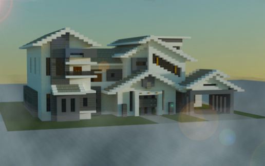 Traditional modern house schematic - building