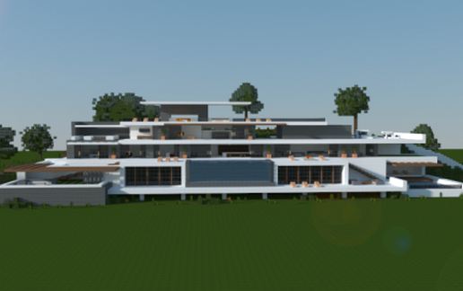Large modern house schematic - building