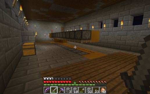 Medieval portcullis, wall, and keep