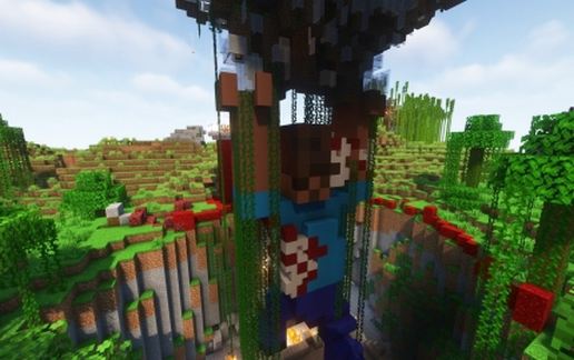 Giant Herobrine Statue schematic - building