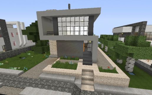 modern house with pool schematic - building