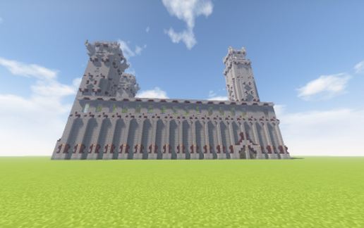 Large Medieval Gothic Cathedral schematic - building