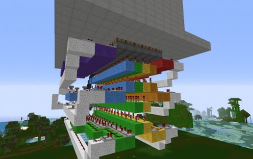Rainbow Run 6 Lane Mini-game schematic - building