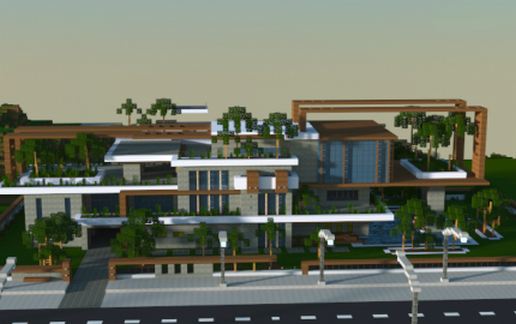 Large modern house schematic - building